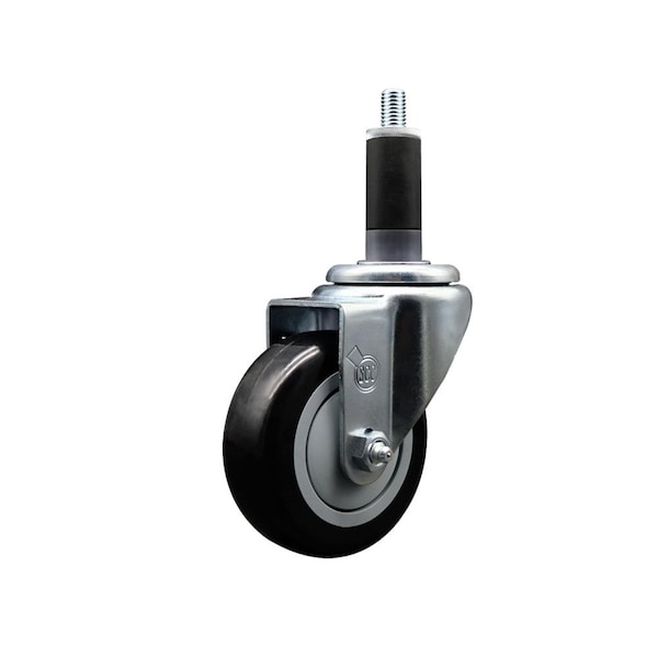 3.5'' Black Poly Wheel Swivel 1-1/8'' Expanding Stem Caster